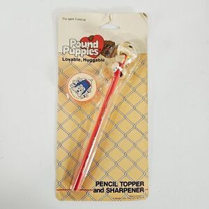 NIB Pound Puppies 1986 Tonka Pencil Dog Topper & Sharpener Set Original Package